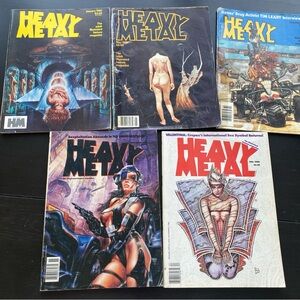 Heavy Metal Magazine Nov 81,82,83,88,89 Years Set 5
